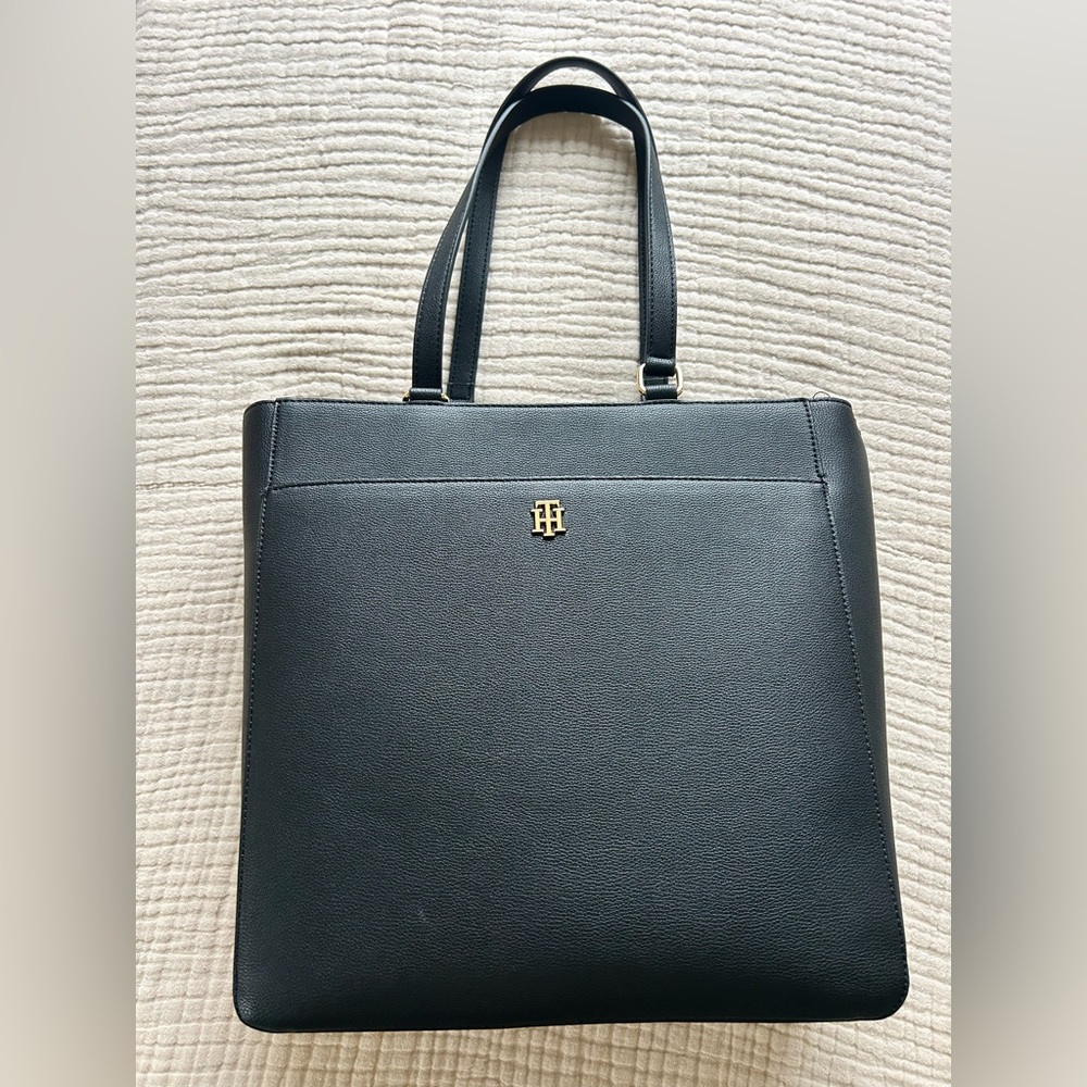 Tommy Hilfiger Black Tote with Gold Accents